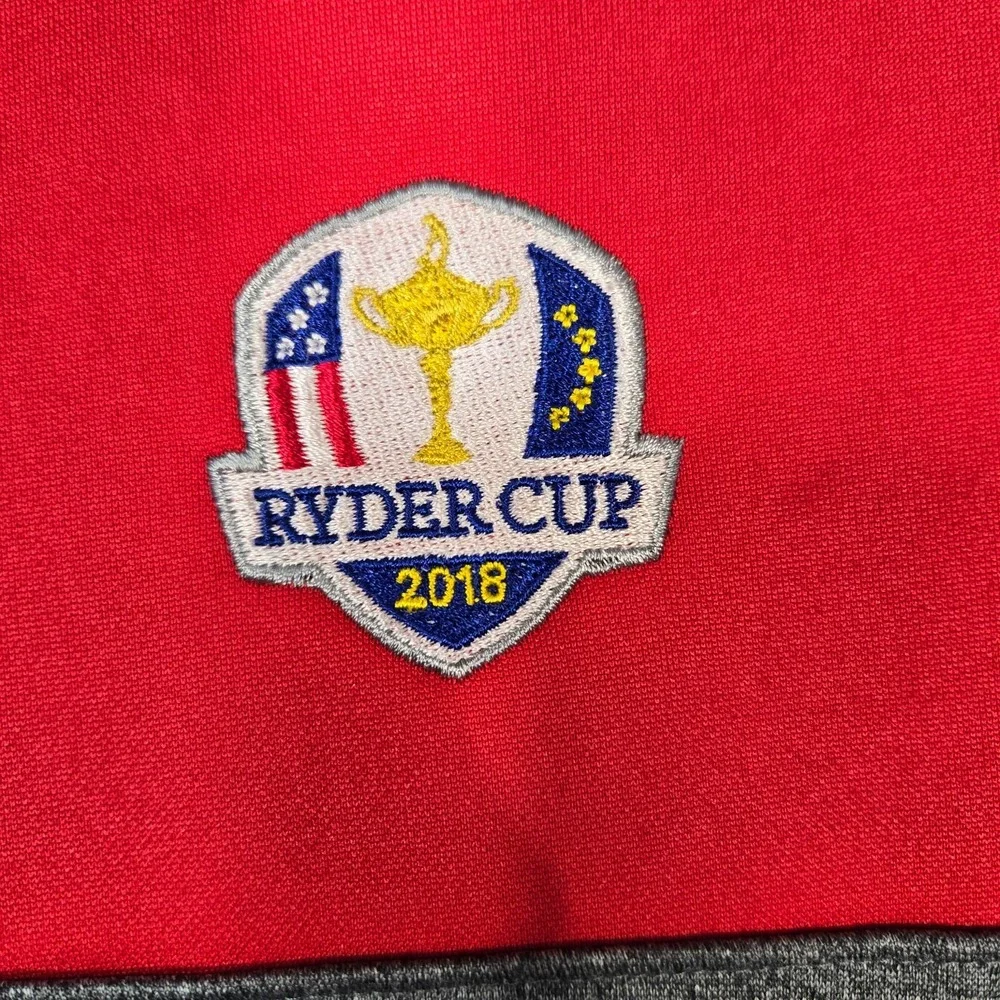 Nike Golf Ryder Cup 2018 France Sweatshirt Mens Medium Red Gray 1/4 Zip fleece